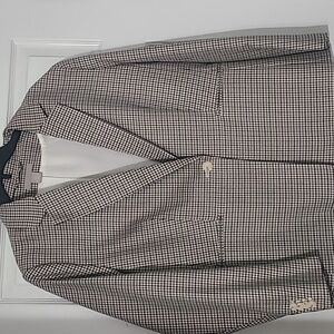 H&M Navy, Brown and Cream Checkered Blazer
